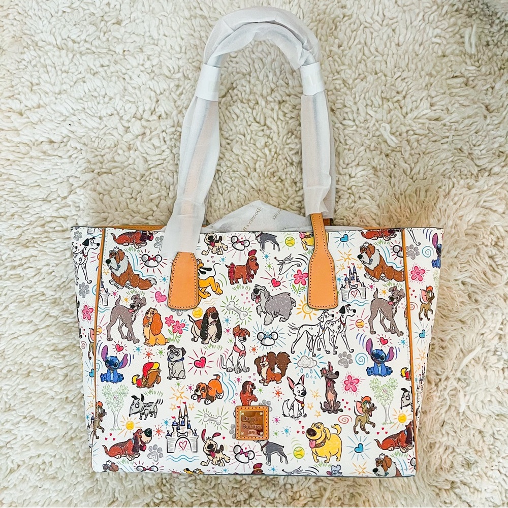 Disney Parks: Dogs of Disney Dooney and Bouke Tote NWT paw print sketch Rare